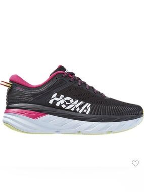 Hoka One One Women's Black with Pink Athletic Running Shoe